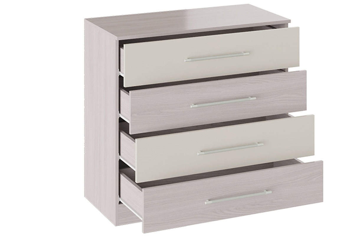 Комод «Мишель» Ясень шимо/Сатин матовый с рисунком