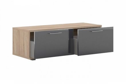 Тумба с выкатными ящиками Т-01 LUCIDO (Дуб Сонома/Антрацит глянец)