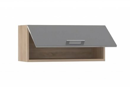 Шкаф горизонтальный ШГ-02, верхнее открывание LUCIDO (Дуб Сонома/Антрацит глянец) 