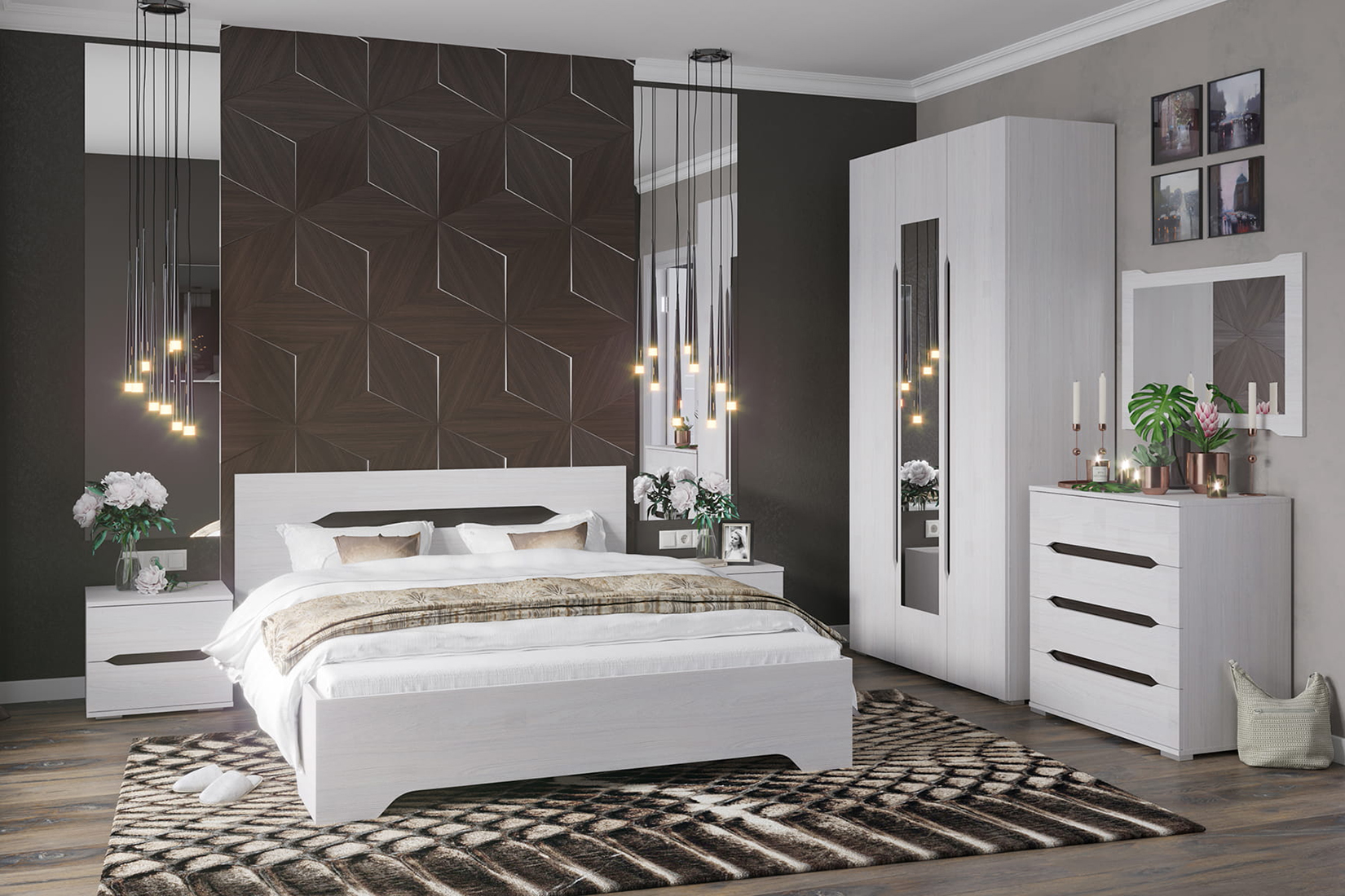 Валенсия спальня модульная Дуб анкор