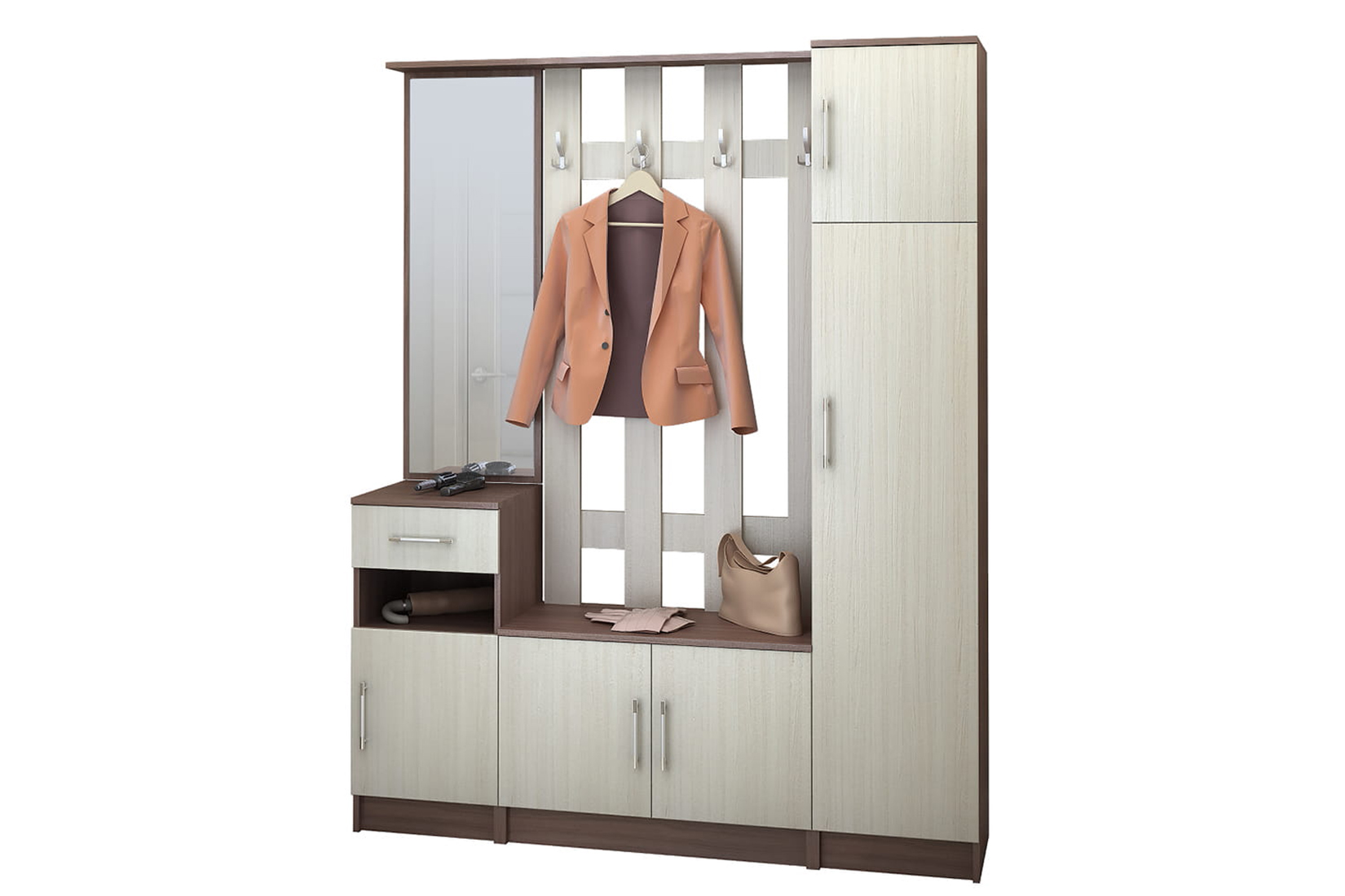 Машенька прихожая Ясень шимо тёмный/Ясень шимо светлый