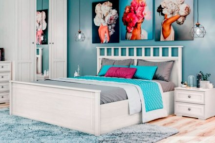 Кровать с ортопедическим основанием 1,4 м РКР-1 Ричард, Ясень анкор светлый