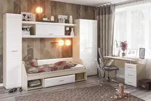 Симба детская комната Дуб белфорт/белый глянец