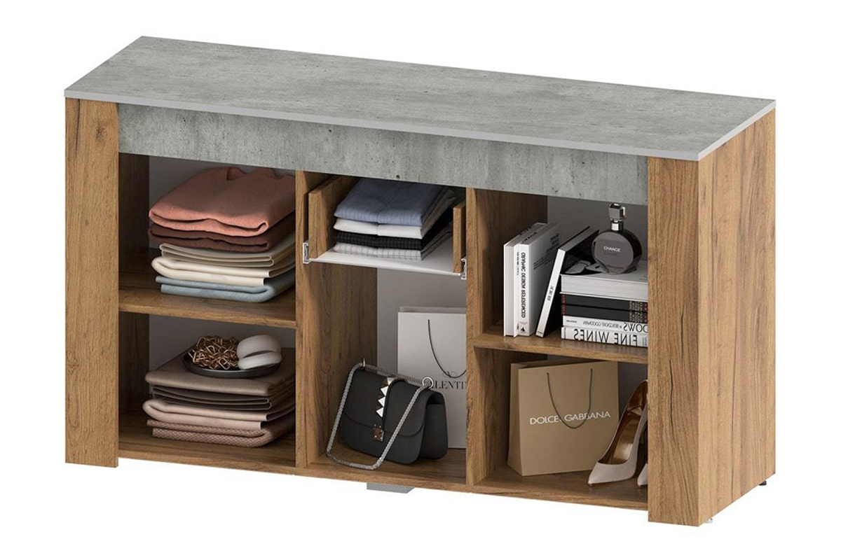 Комод комбинированный Франк КМ-11, крафт/бетон