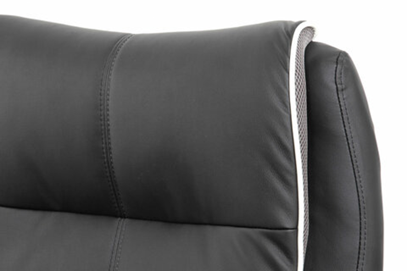 Brabix HD-009 Кресло компьютерное экокожа черная, ткань серая