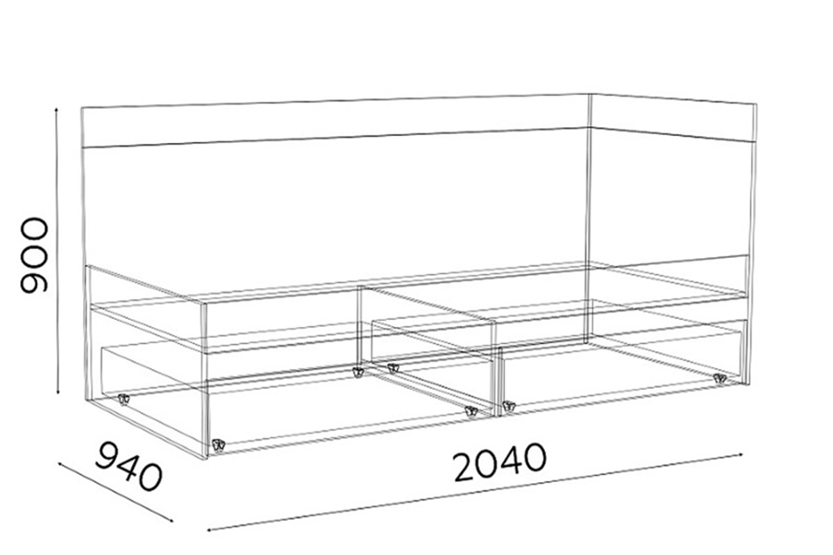 Кровать с ящиками Гринвич 1 90х200