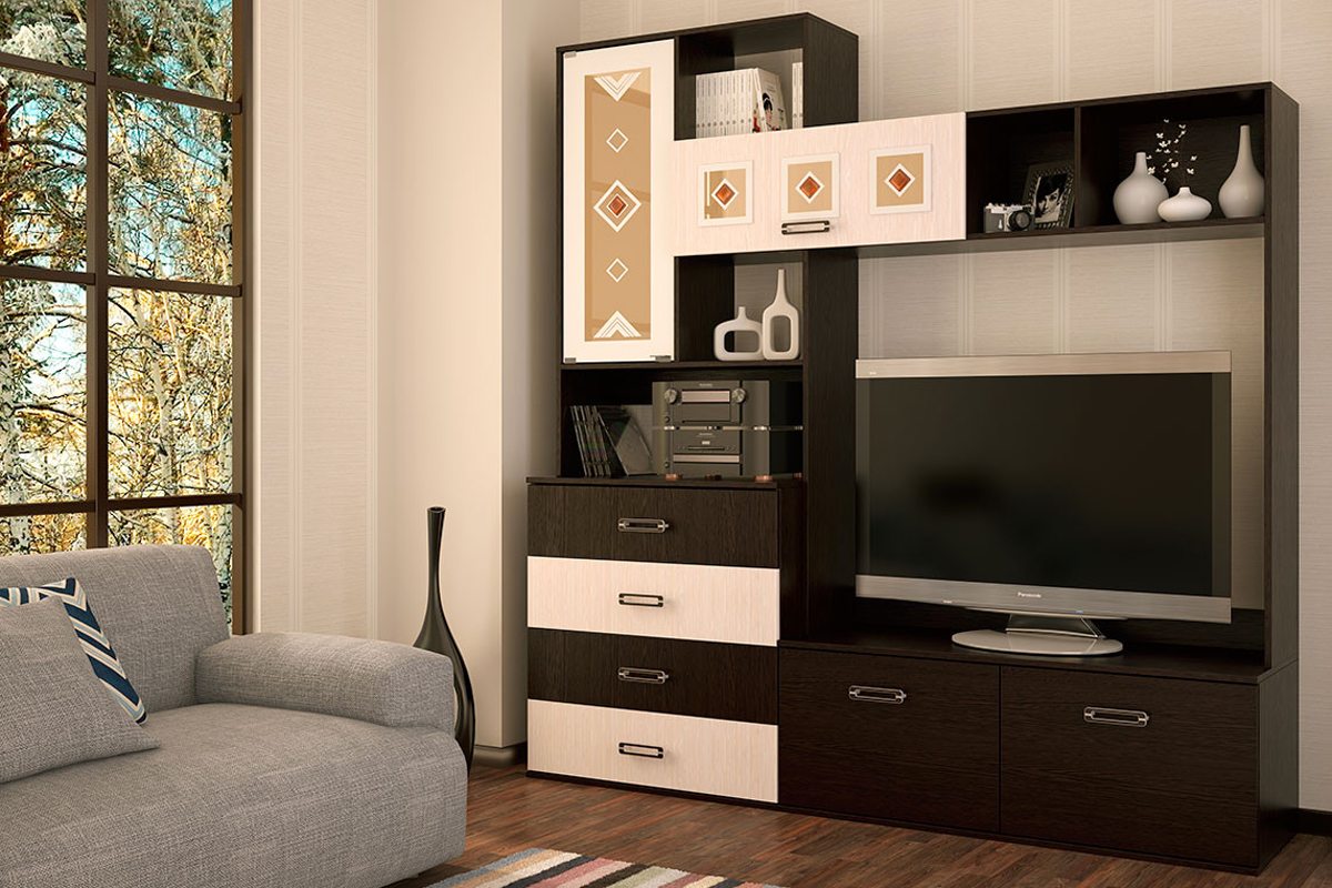 Стенка в гостиную Белла, венге