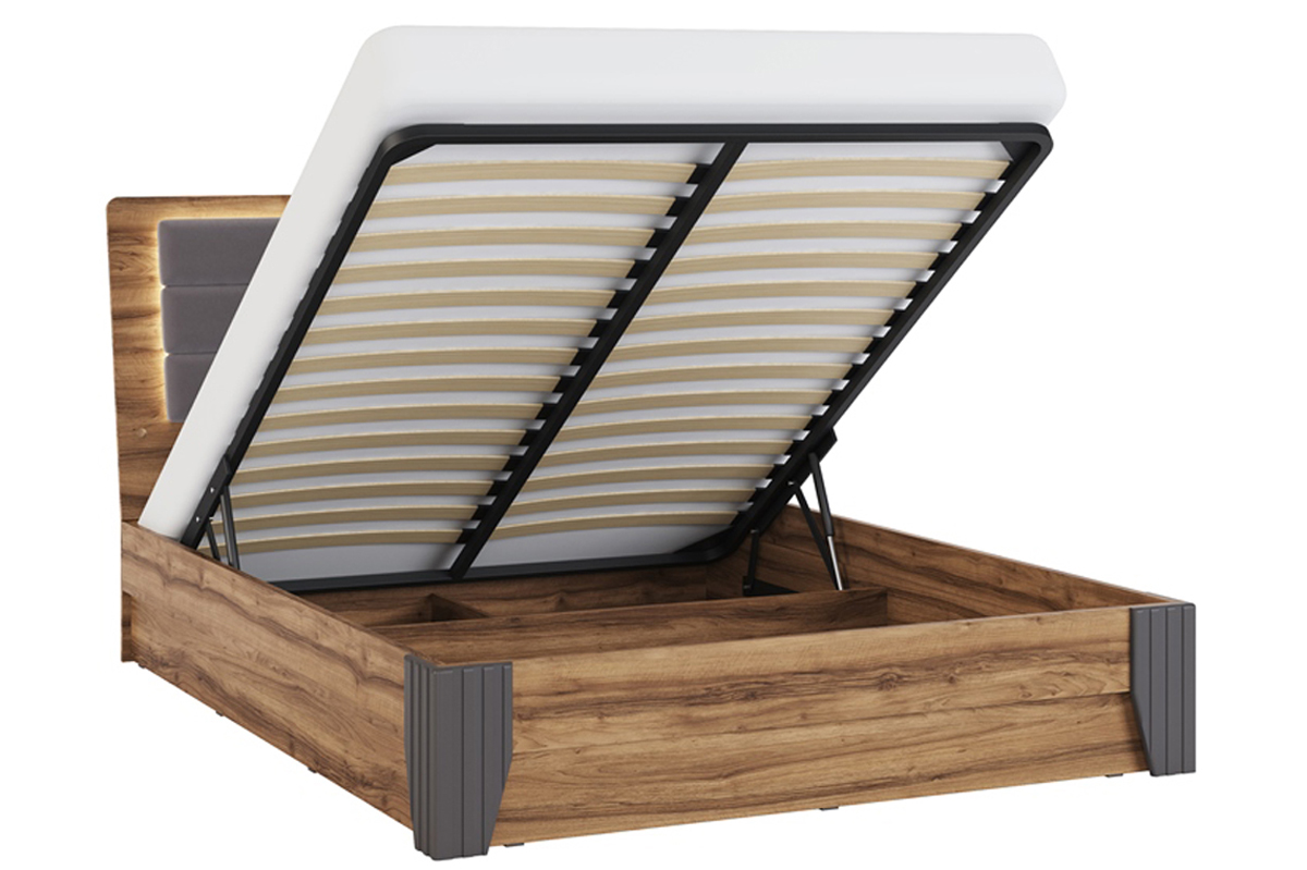 Кровать с подсветкой, с подъемным механизмом Моника 1.1 140х200