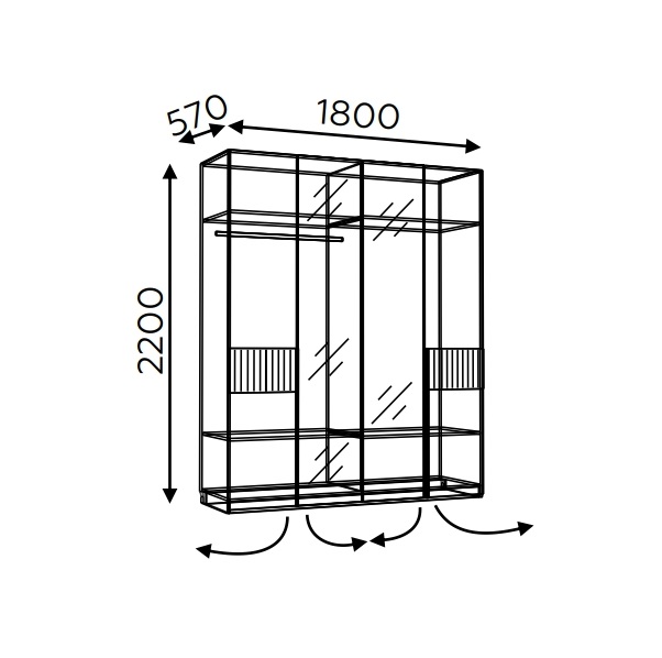 Моника 9 Шкаф четырехдверный