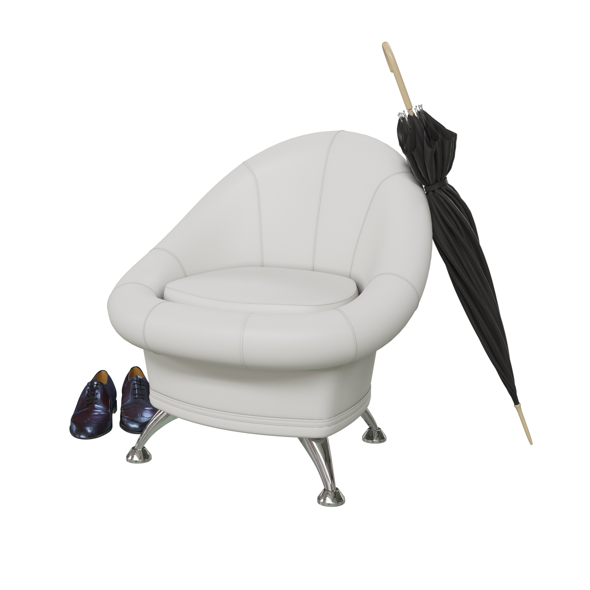 Банкетка 6-5104 белая экокожа