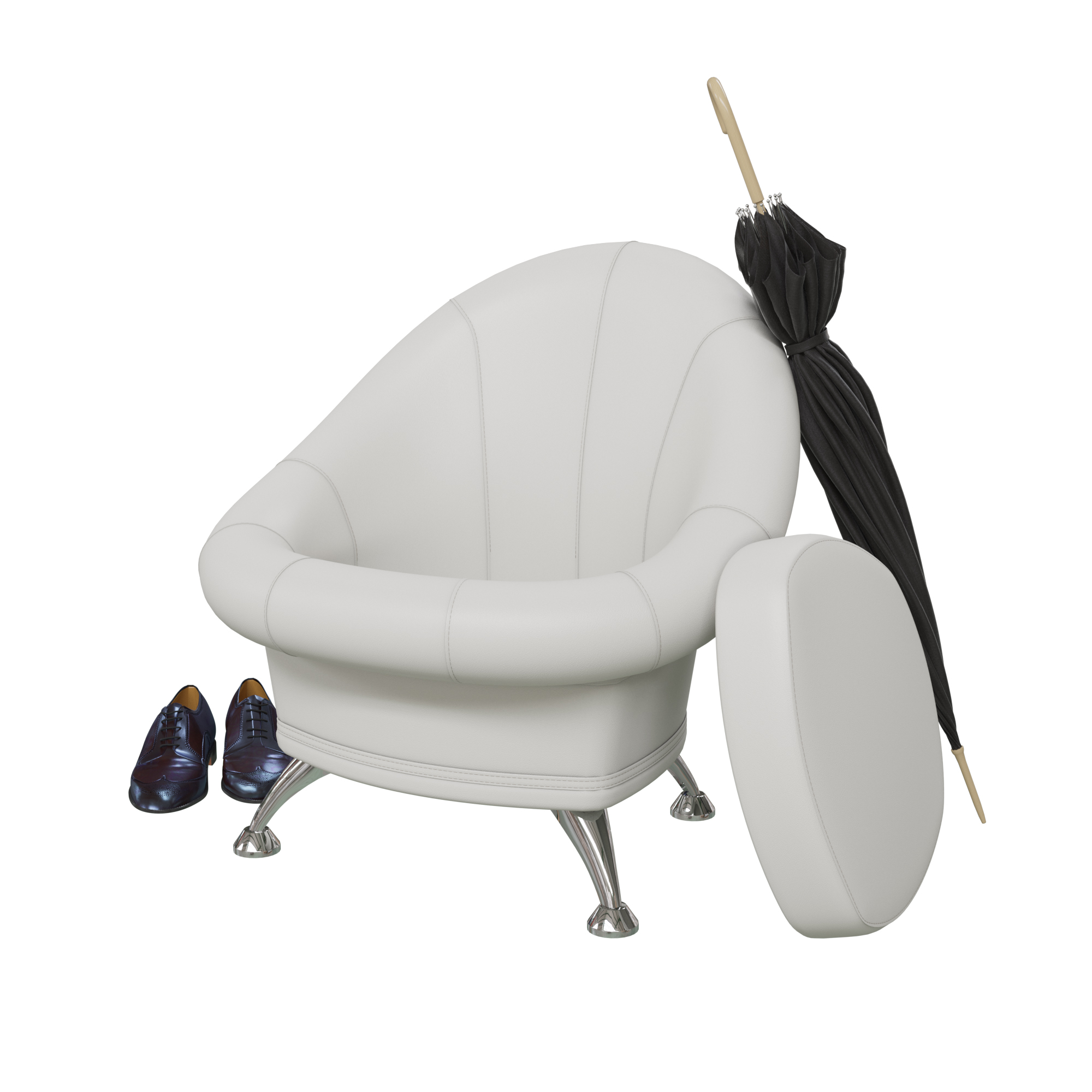 Банкетка 6-5104 белая экокожа