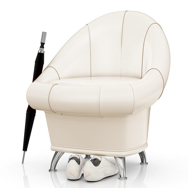 Банкетка 6-5104 белая экокожа