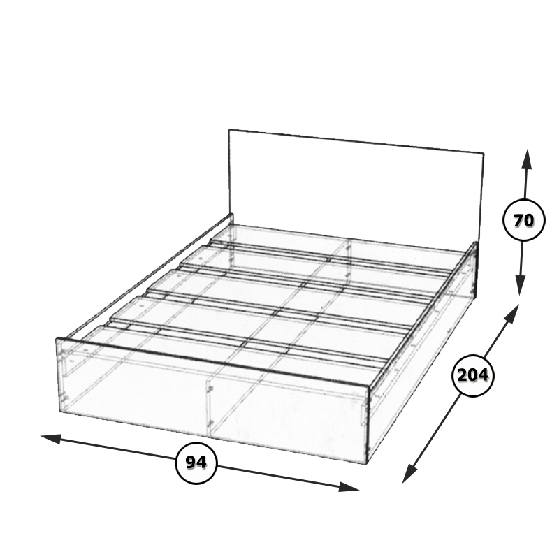 Стандарт Кровать 90 Белый (без ящиков)