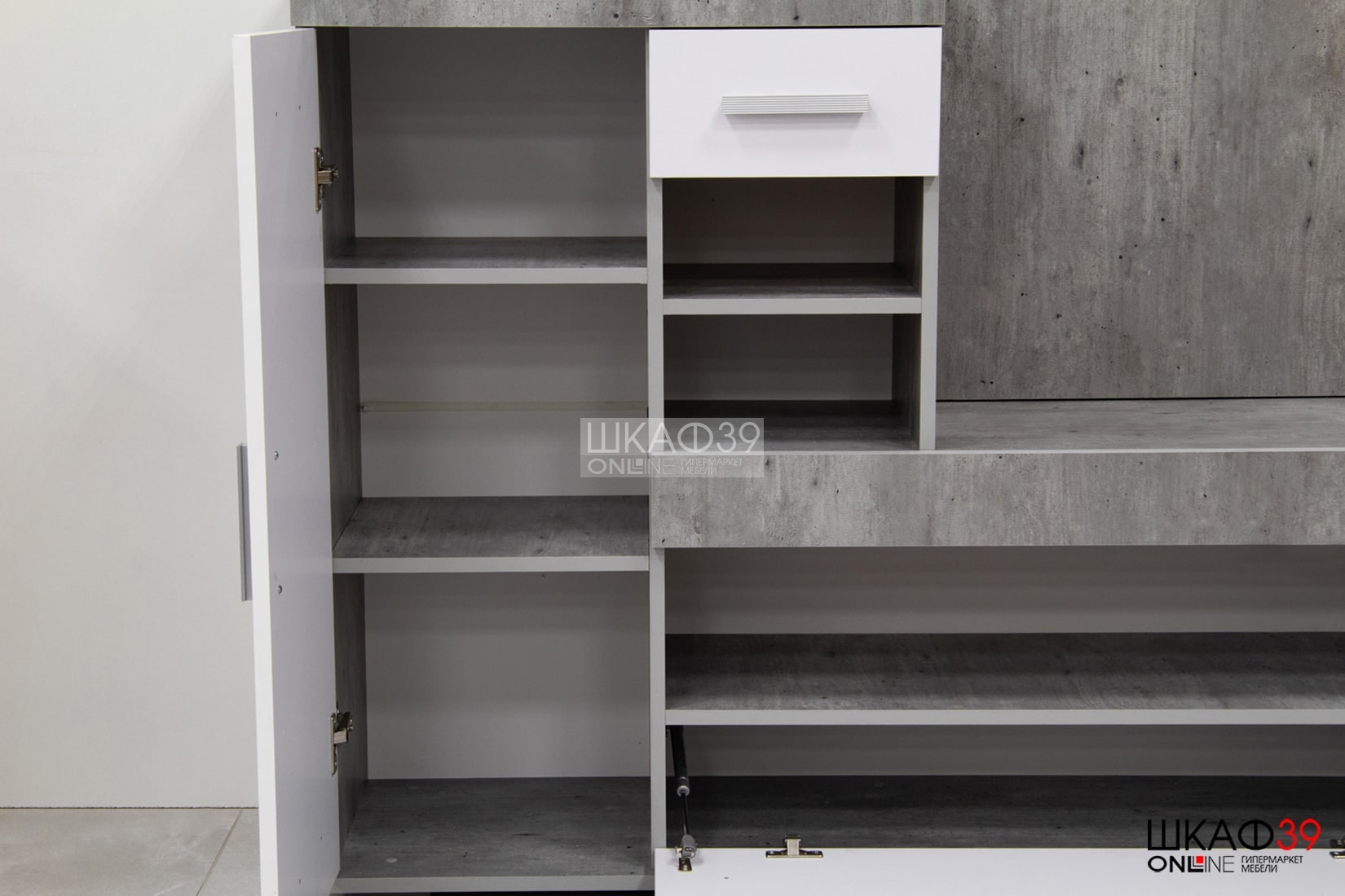 Прихожая Инстайл, бетон/белый