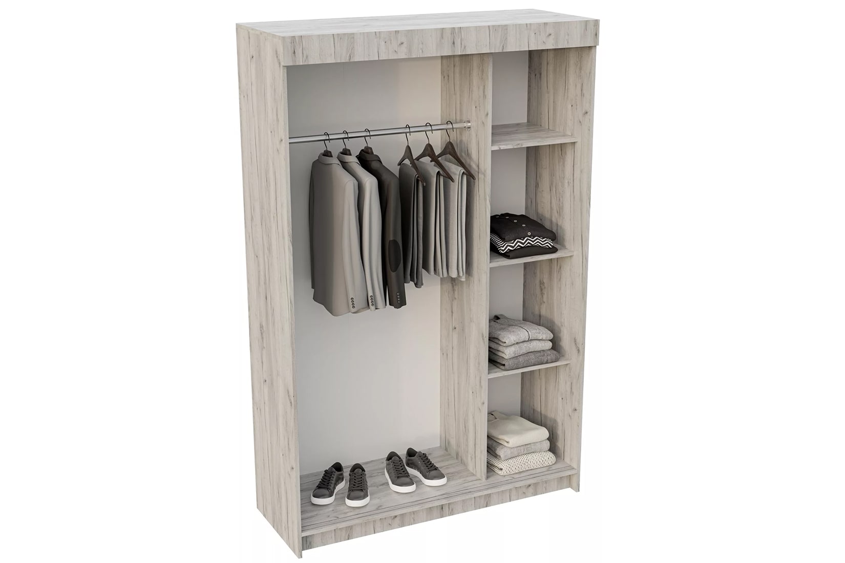 Бася ШКК-551 Шкаф-купе Дуб крафт белый/Дуб крафт серый