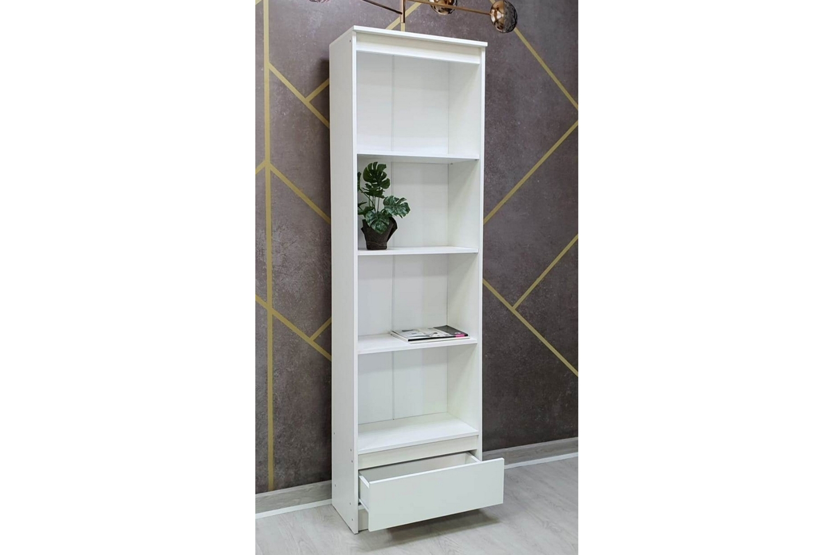 Сура Стеллаж с ящиком Белый