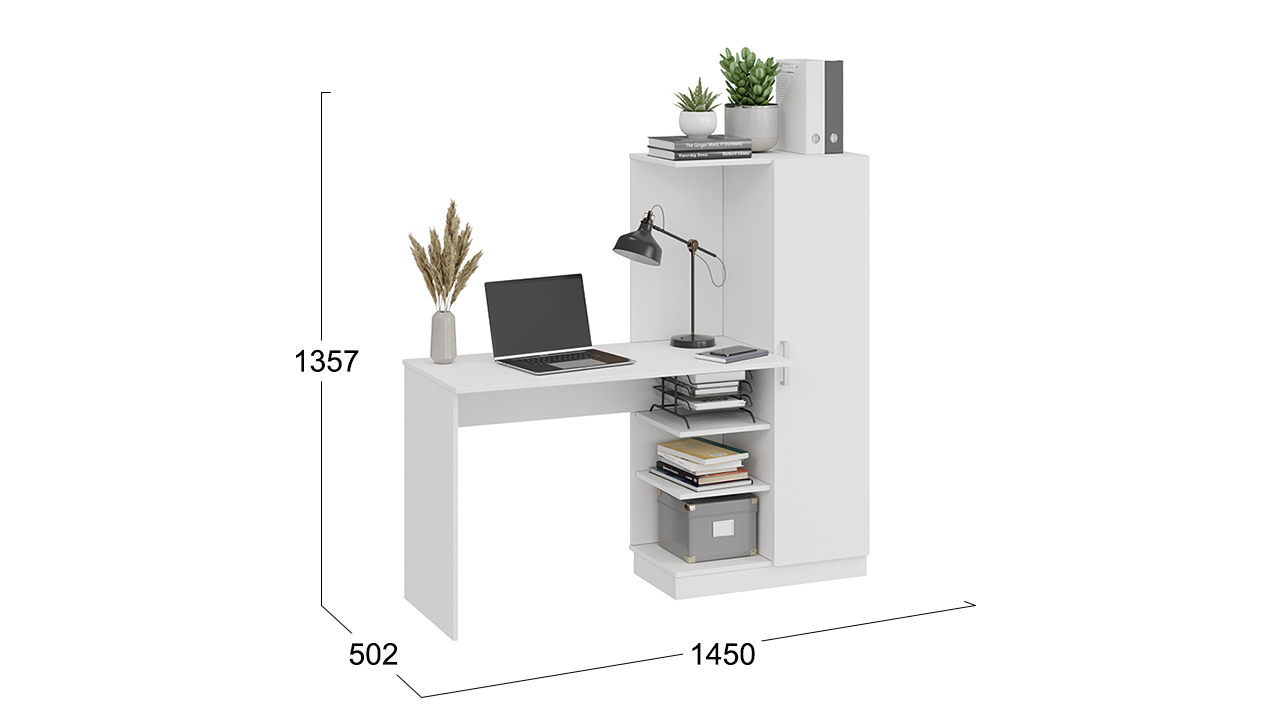 Бейсик Стол компьютерный Белый