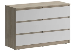 Челси Комод 1202 Белый глянец холодный/Дуб сонома