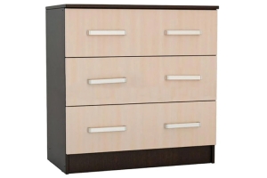 Бася Комод с 3-мя ящиками Дуб беленый/Венге