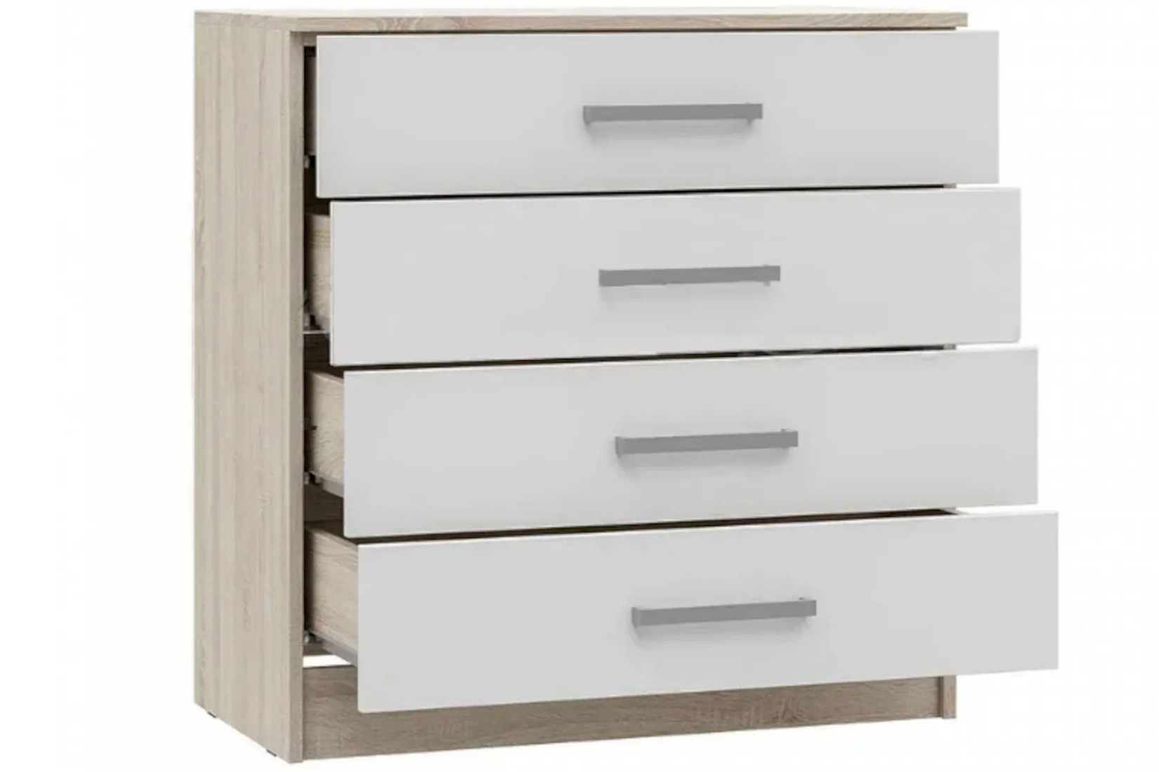 Мартина Комод 800 Белый глянец/Дуб сонома