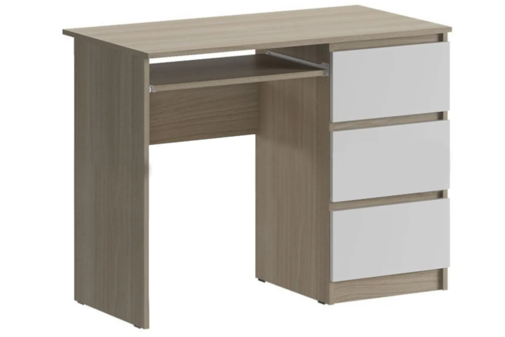 Челси Стол письменный Белый глянец холодный/Дуб сонома