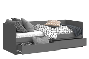 Челси Кровать 80х200 с 2-мя ящиками Графит