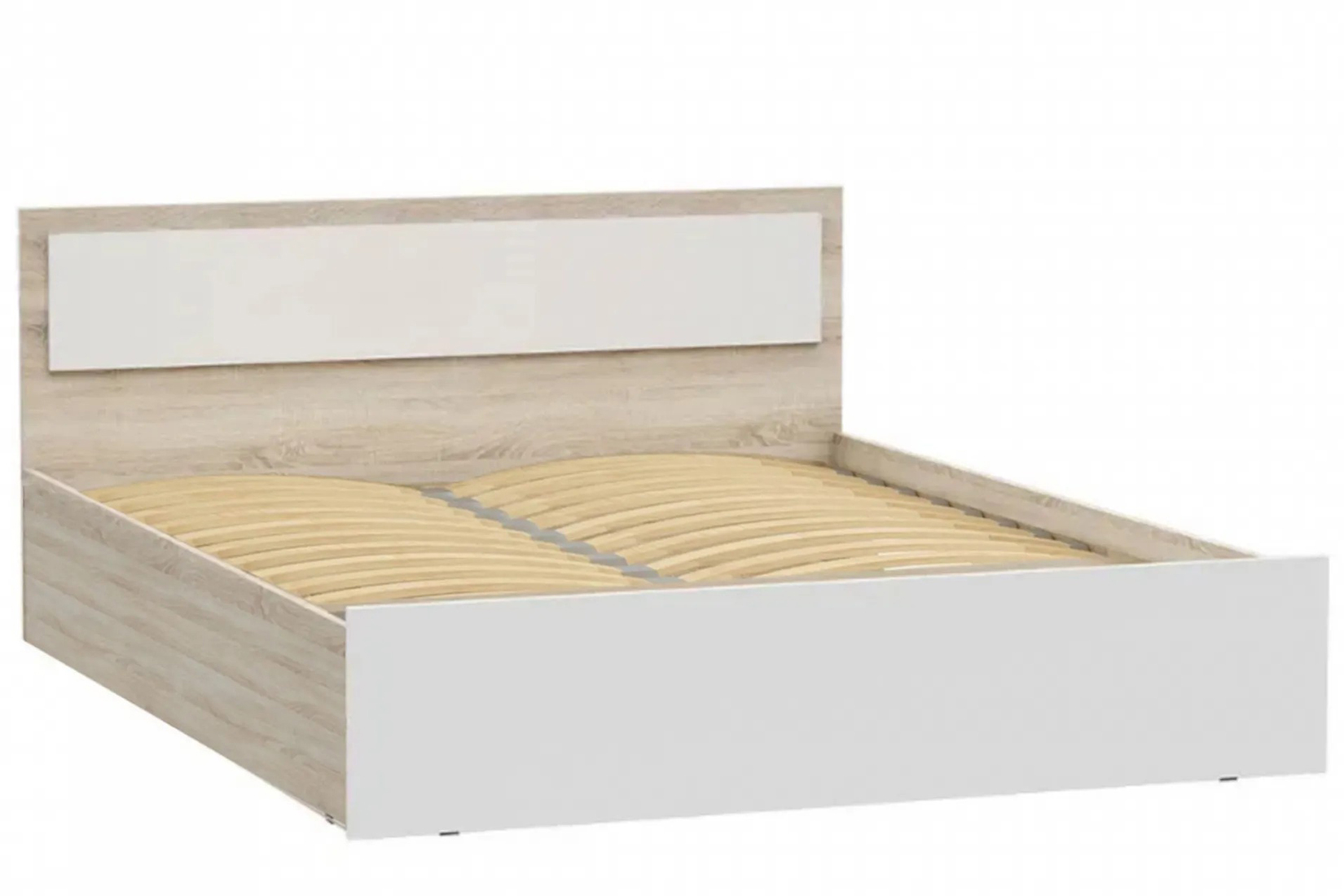 Мартина Кровать 160х200 с подъемным механизмом Белый глянец/Дуб сонома