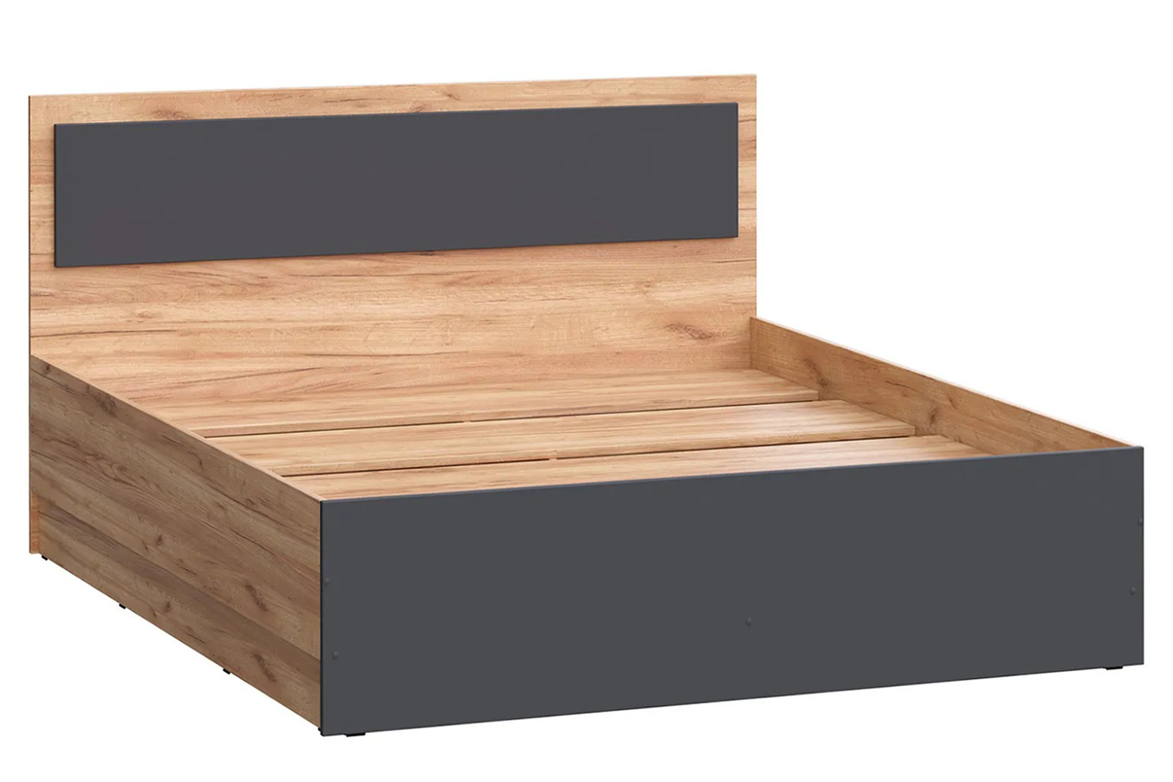 Мартина Кровать 120х200 с ЛДСП настилом Графит/Дуб крафт
