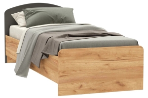 Мартина Кровать 80х200 с ЛДСП настилом Графит/Дуб крафт