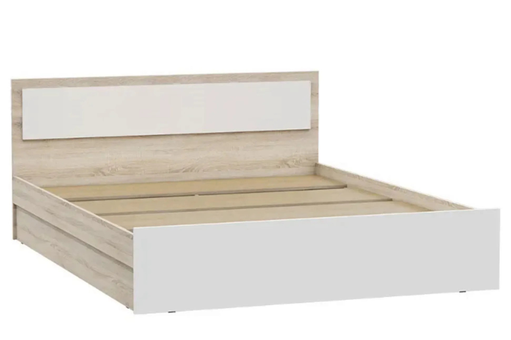 Мартина Кровать 140х200 с ЛДСП настилом Белый глянец/Дубсонома