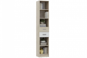 Мартина Стеллаж с ящиками Белый глянец/Дуб сонома