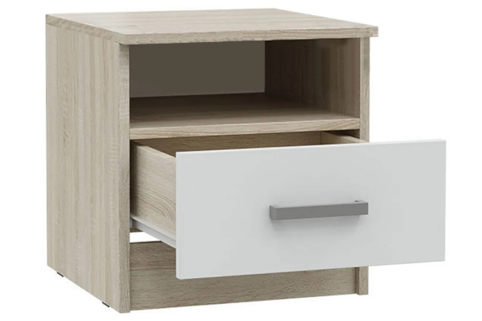 Мартина Тумба прикроватная Белый глянец/Дуб сонома