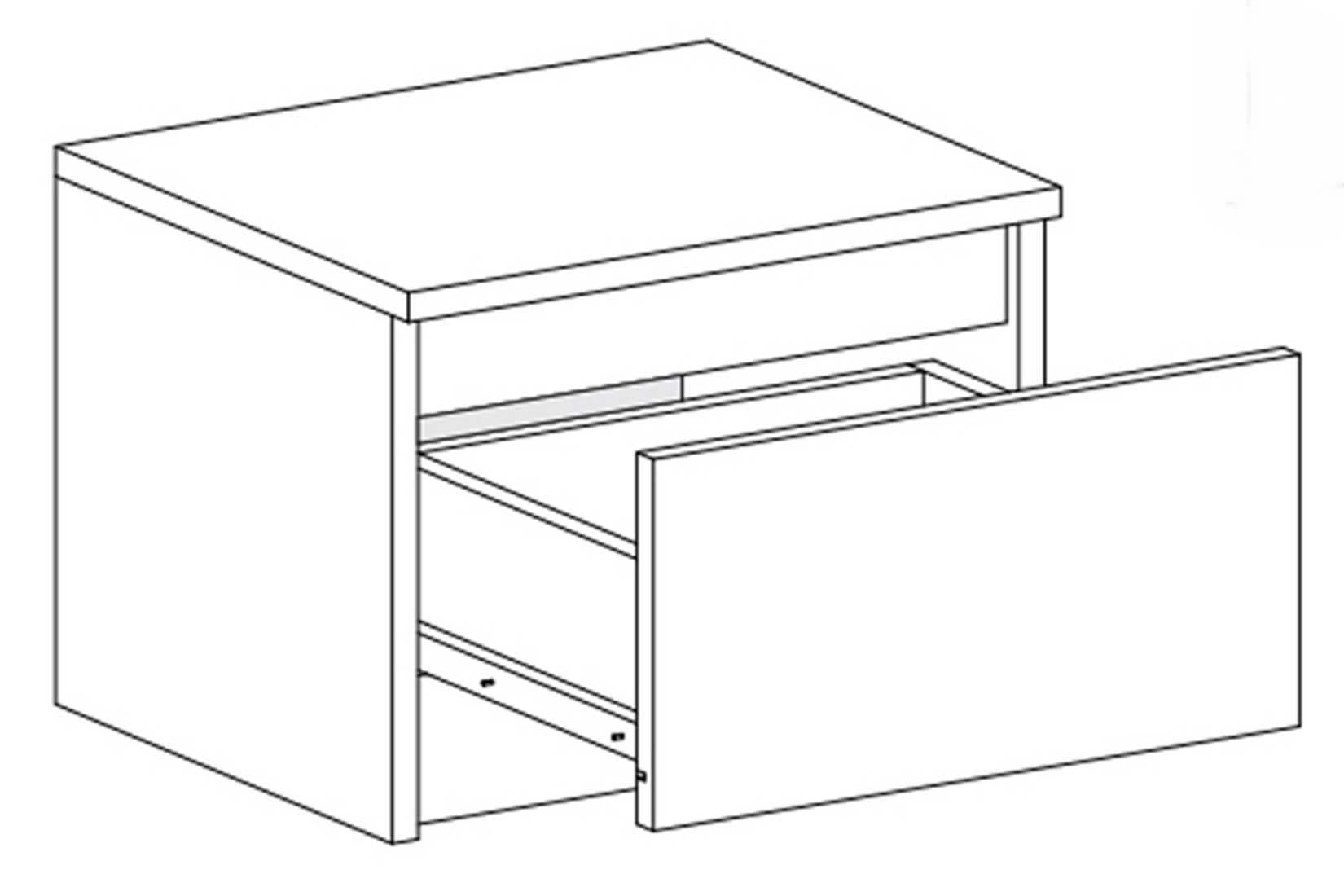 Челси Тумба прикроватная Белый глянец холодный/Дуб сонома