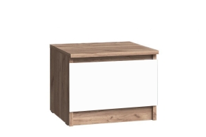Челси Тумба прикроватная Белый глянец холодный/Дуб сонома