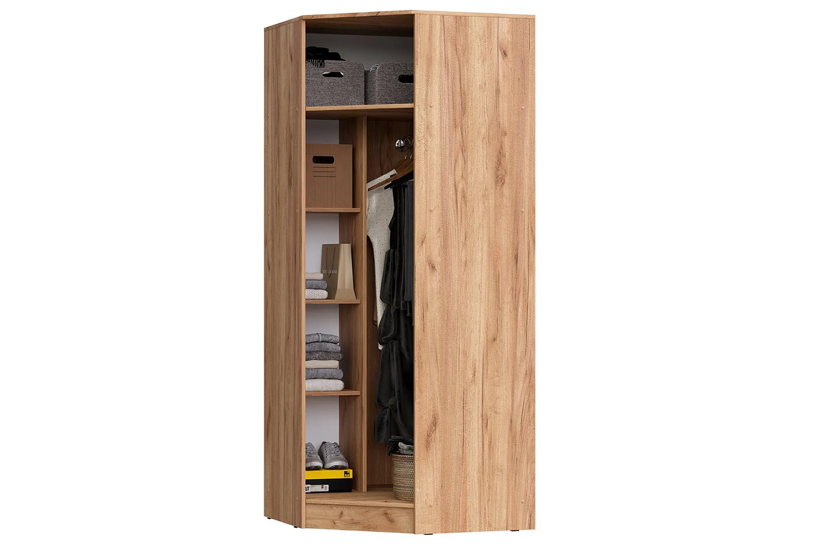 Мартина Шкаф угловой Графит/Дуб крафт