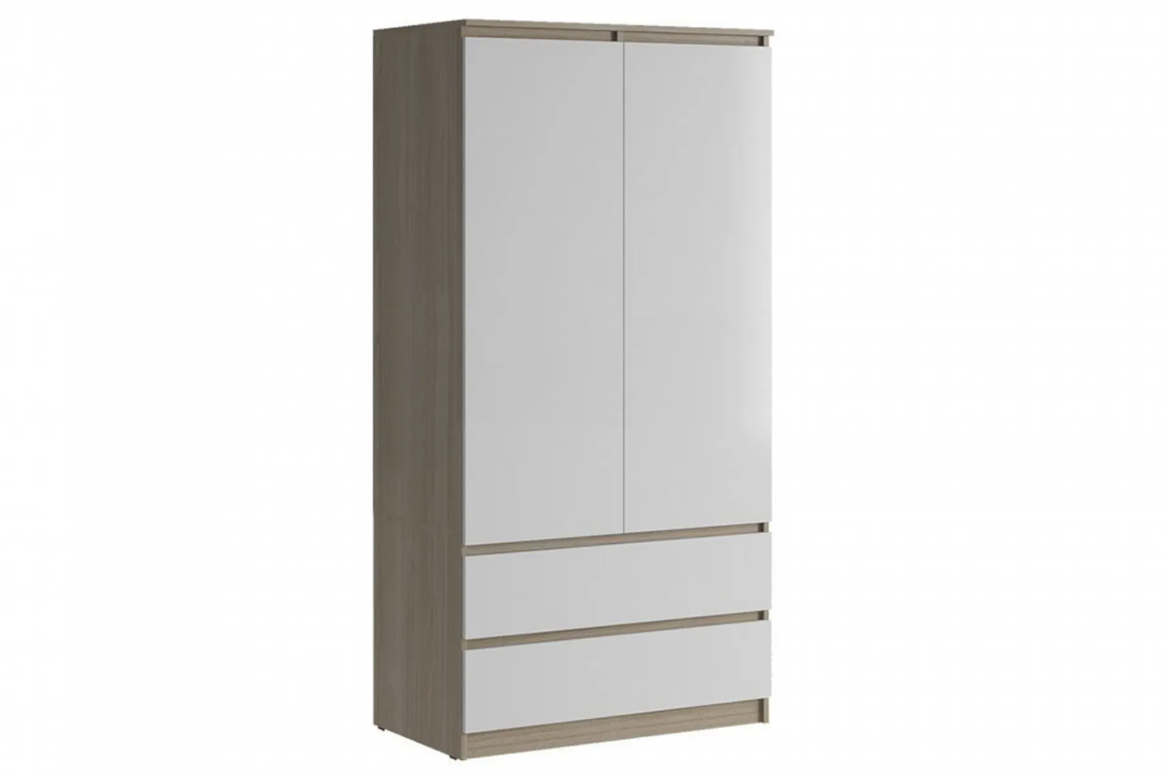 Челси Шкаф 2-х ств (2УПК) комбинированный Белый глянец холодный/Дуб сонома