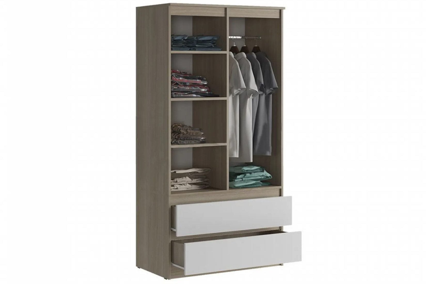 Челси Шкаф 2-х ств (2УПК) комбинированный Белый глянец холодный/Дуб сонома