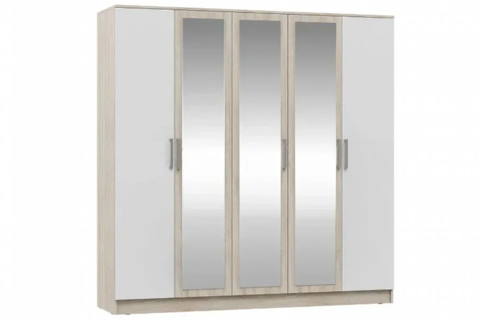 Мартина Шкаф для одежды 5-дв. Белый/Дубсонома