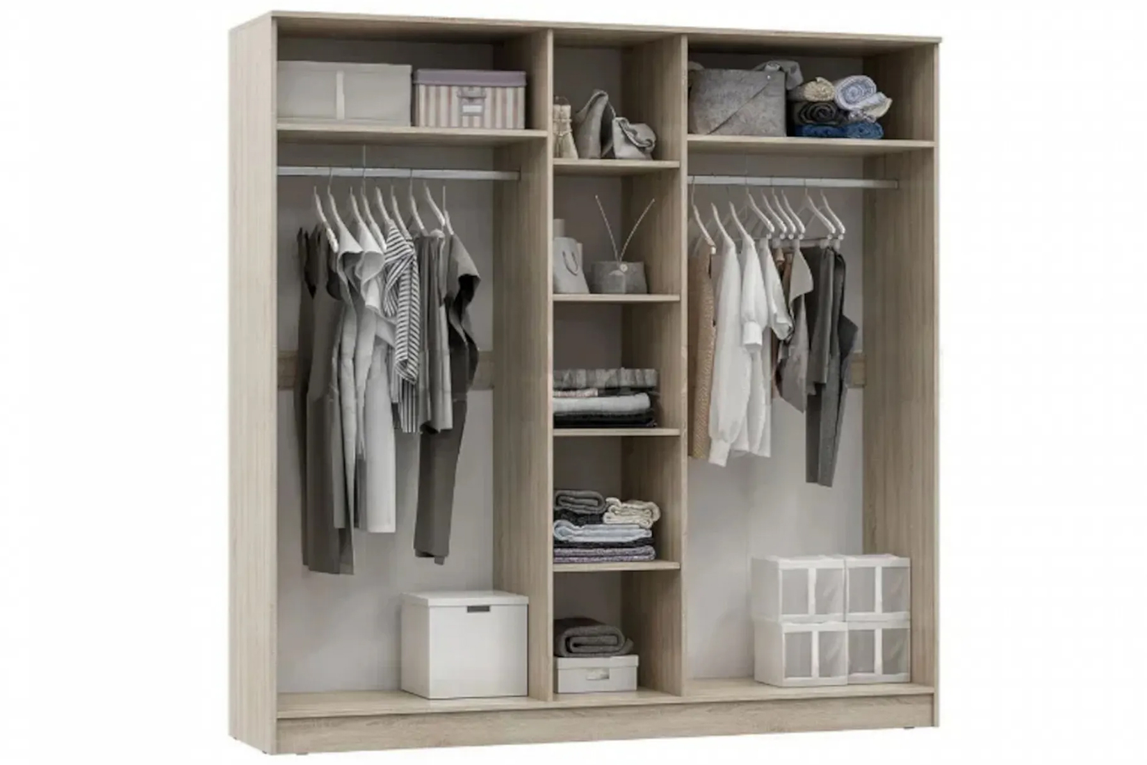 Мартина Шкаф для одежды 5-дв. Белый/Дубсонома