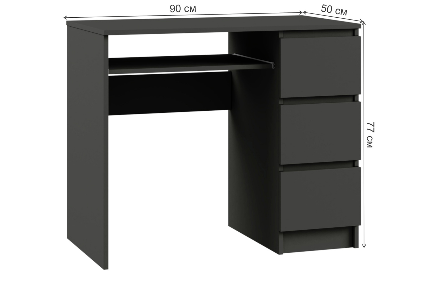 Мадера СМП 900 Стол письменный правый Графит