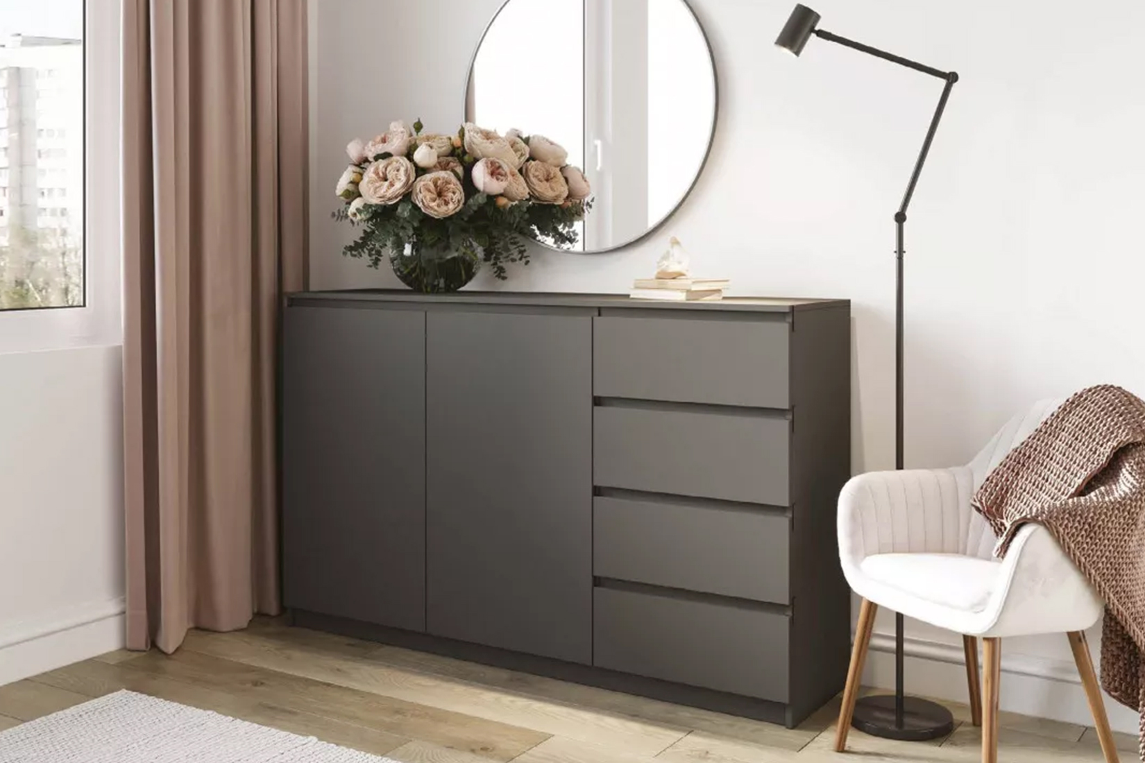 Мадера Комод Комби 1 1600 Графит