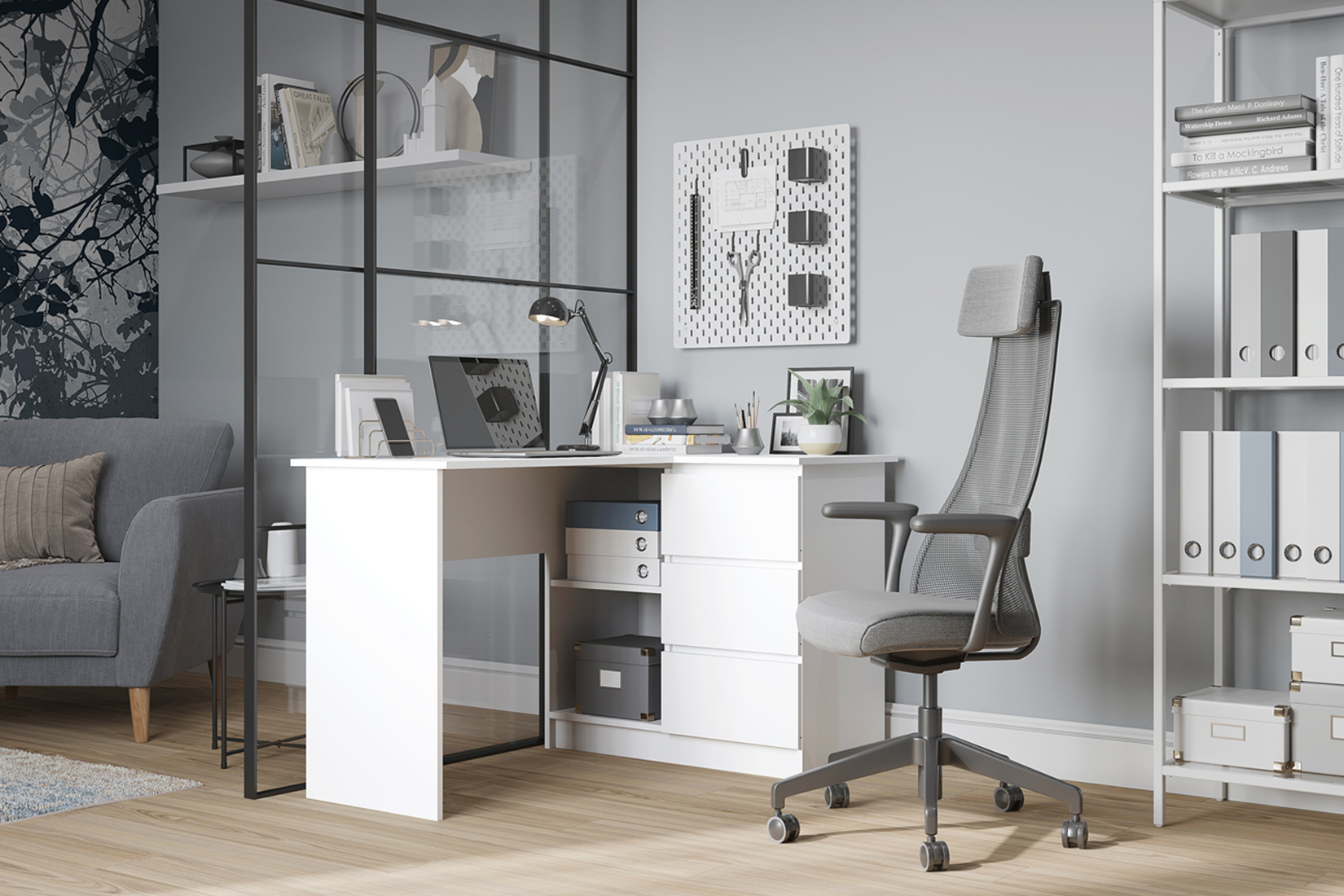 Мадера 1244 Стол письменный универсальный Белый