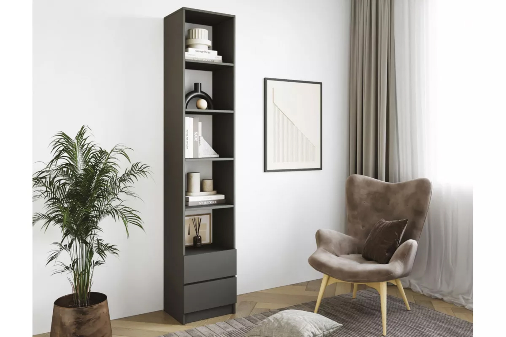 Мадера Стеллаж ПМ Графит