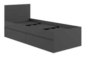 Мадера К9.0М Кровать 90 с ящиками с ЛДСП настилом Графит