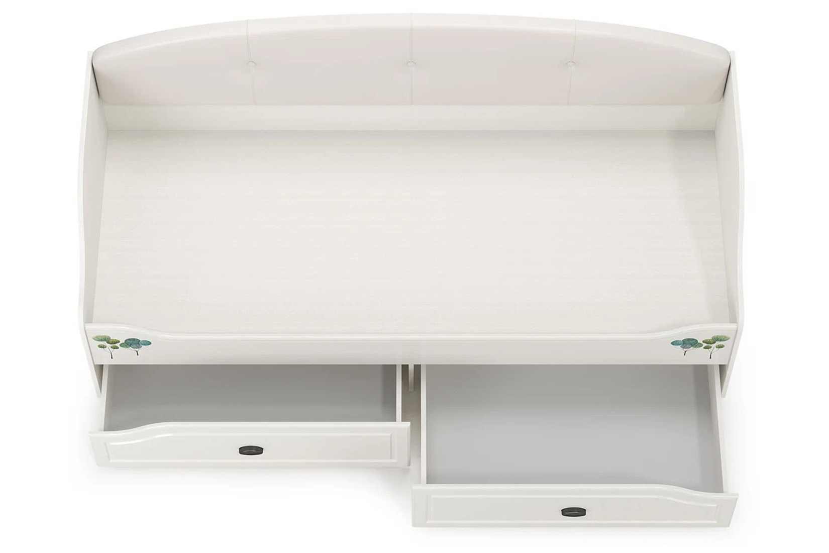 Роуз 11.38 Кровать 80х200 см. с ЛДСП настилом Белый с тиснением поры дерева/ясень ваниль