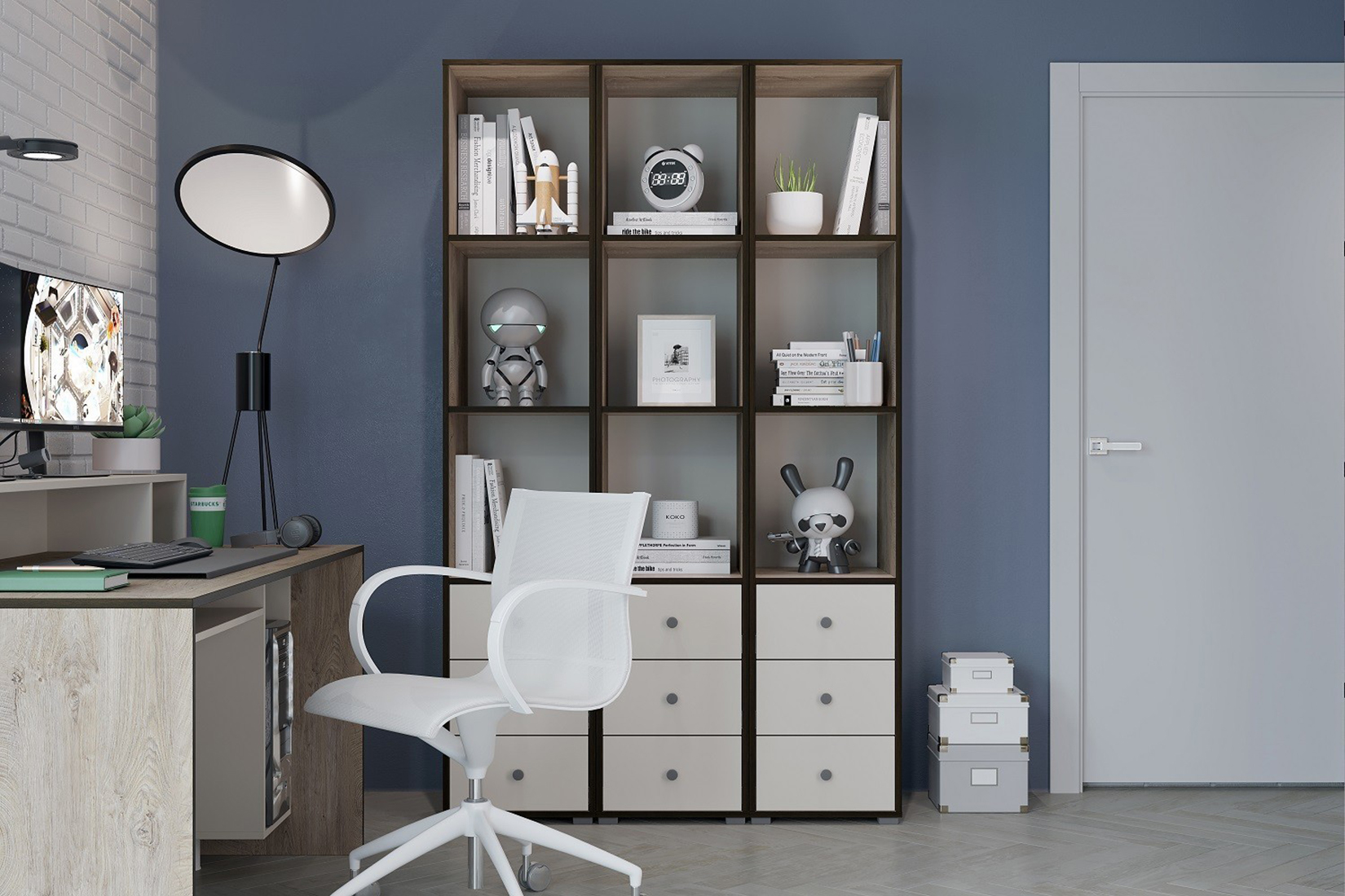 Акита Пенал открытый Дуб эндгрейн/Миндаль