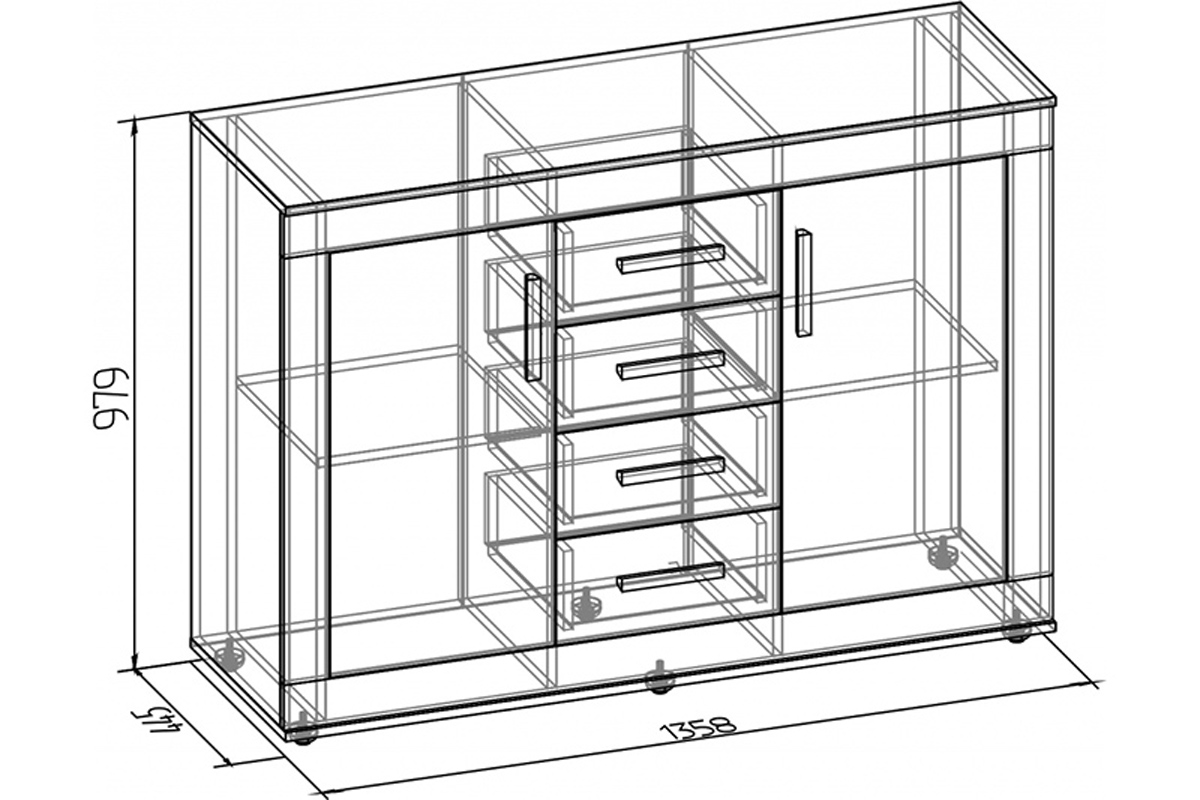 Комод длинный Леон 366
