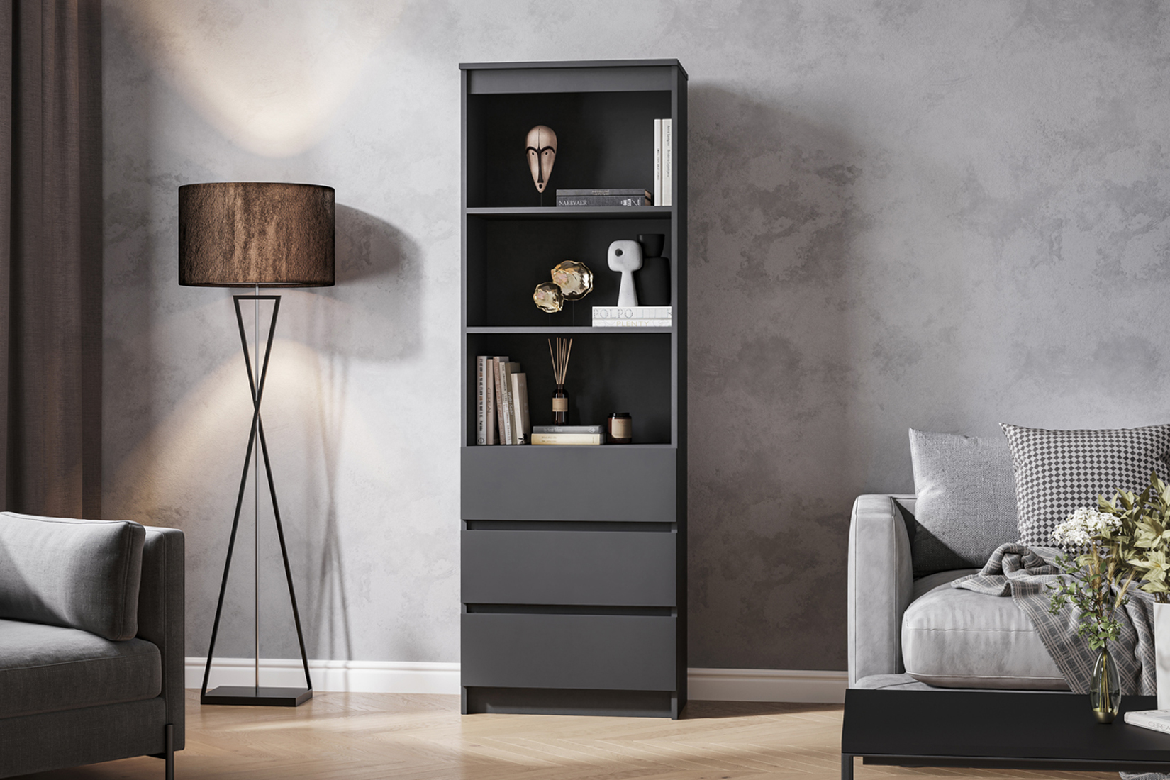 Мадера М600 Стеллаж Графит