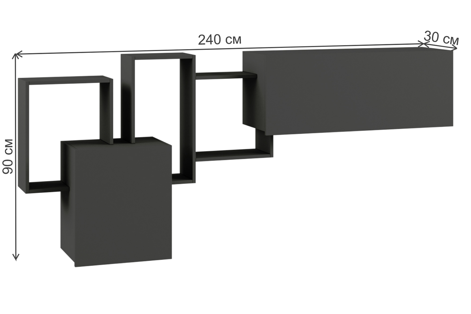 Мадера НМ Секция навесная Графит