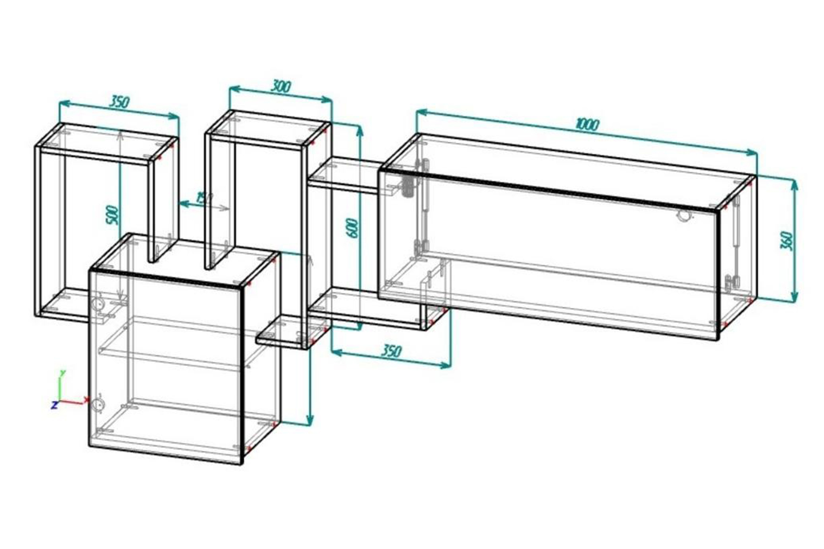 Мадера НМ Секция навесная Графит